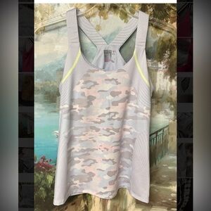 Lucky in Love Camouflage Tank Top - Gray, Pink, and Yellow